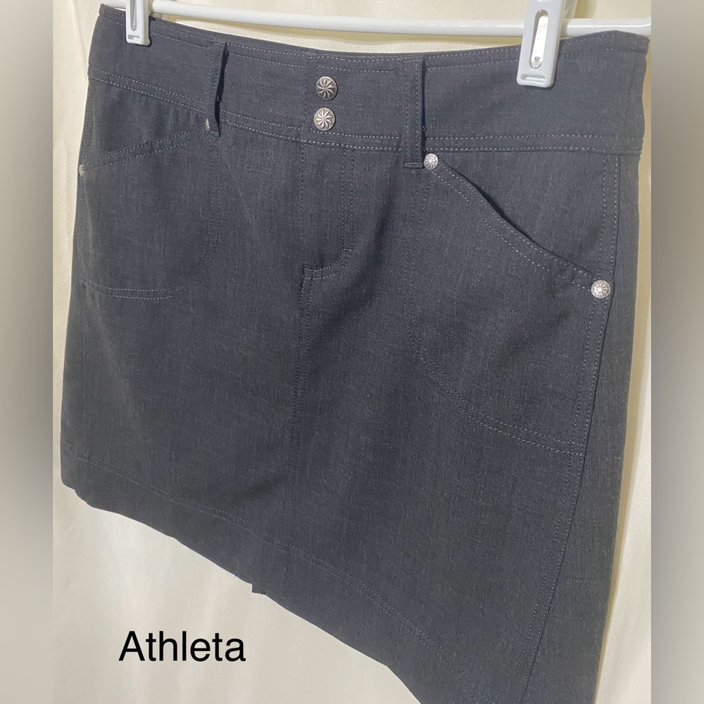 Athleta Black Athletic Wool Blend Sirrus Skirt w/ Pockets